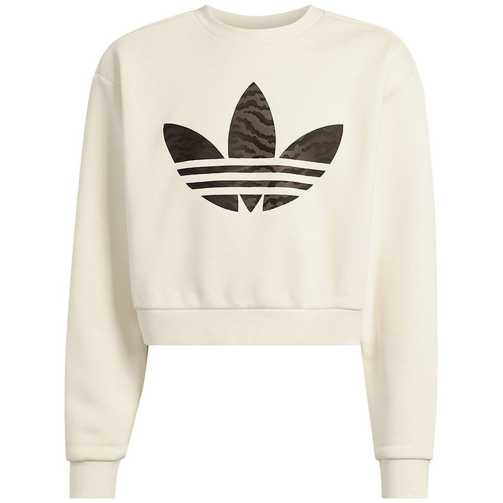 adidas Originals Sweatshirt - Cropped - Cream White m. Logo