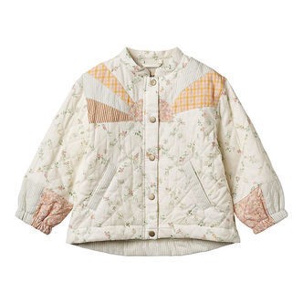 Wheat Jakke - Quiltet - Inga - Ivory Checked Flowers