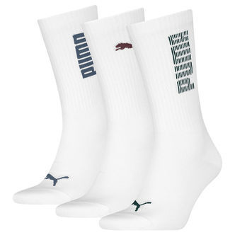 Puma Strømper - Regular Crew - 3-pak - Hvid/Colored Logo