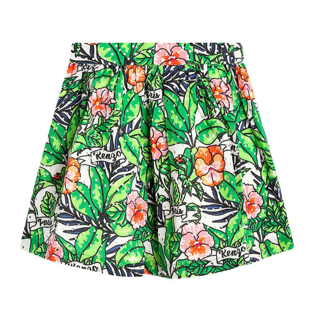 Kenzo Nederdel - Mint Green m. Blomster/Hulmønster