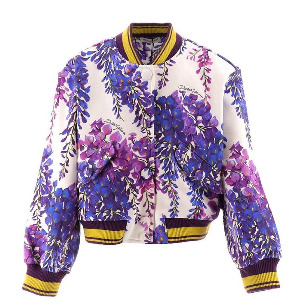 Dolce & Gabbana Cardigan - Renaissance - Hvid/Lilla m. Blomster
