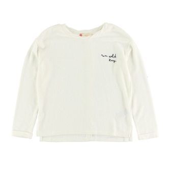 Roxy Bluse - Creme m. Tekst/Knapper