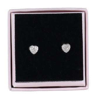 MillaVanilla Øreringe - Hjerte Glitter - Sølv