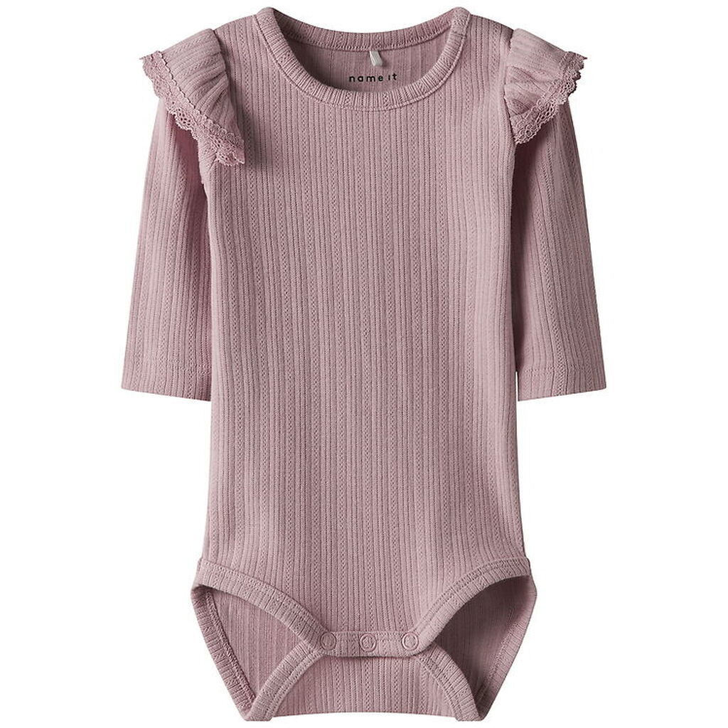 Name It Body l/æ - NbfSiva - Keepsake Lilac m. Hulmønster