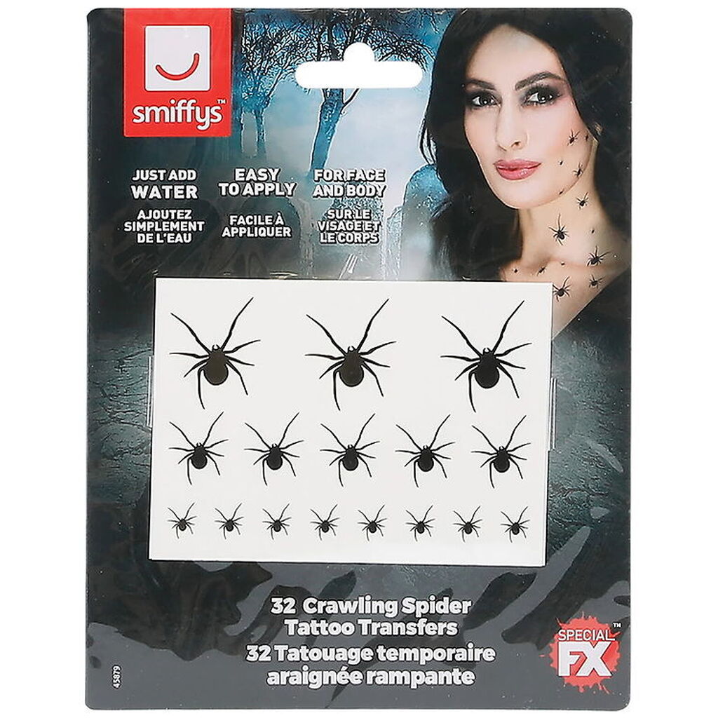 Smiffys Tatoveringer - 32 Stk. - Crawling Spider