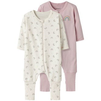 Name It Natdragt - 2-pak - Noos - NbfNightsuit - Jet Stream/W/Bu