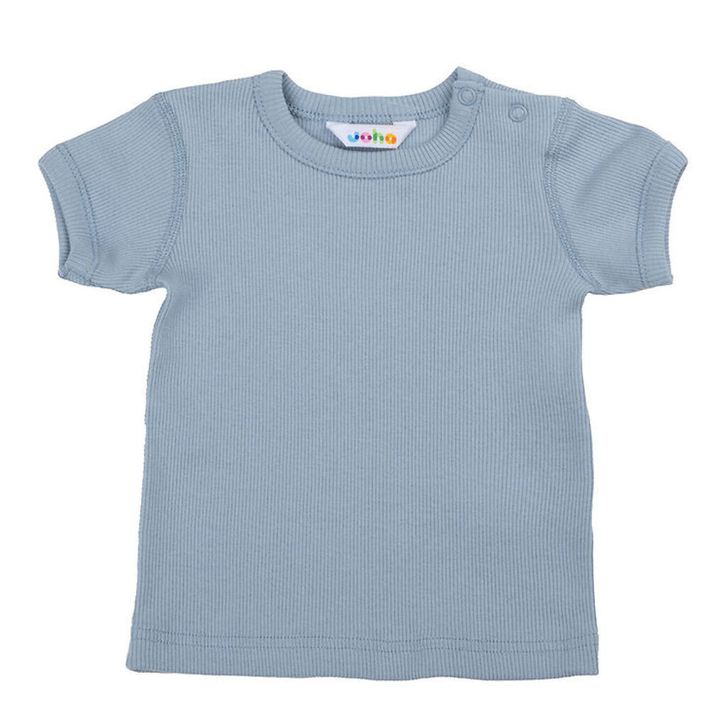 Joha T-shirt - Rib - Støvet Blå