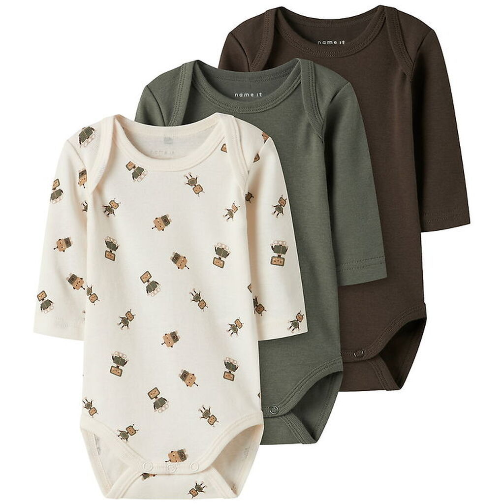 Name It Bodyer - l/æ - 3-pak - Noos - NbmBody - Jet Stream/W/Tea