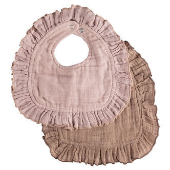 Sebra Savlesmække - 2-pak - Musselin - Rosa/Brun