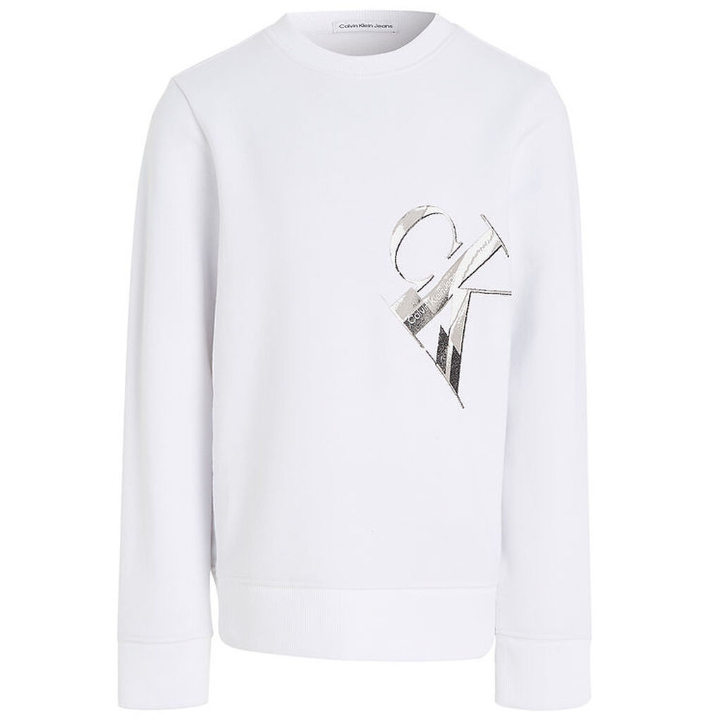 Calvin Klein Sweatshirt - Hyper Real Monogram - Bright White m.