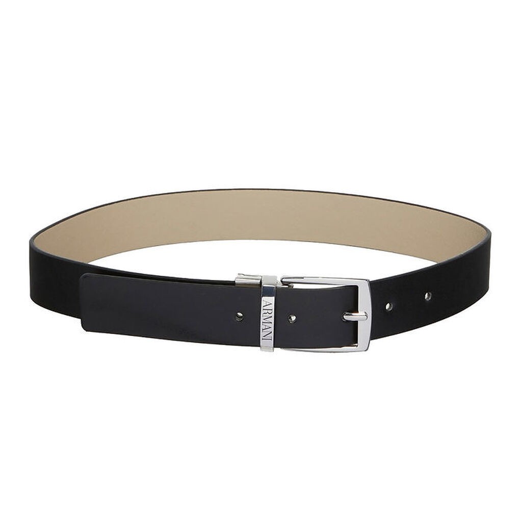 Emporio Armani Bælte - Vendbar - Sort/Beige