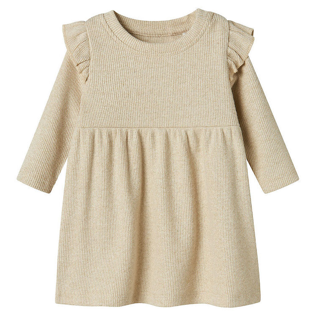 Name It Kjole - NbfSiclo - Gilded Beige m. Glimmer