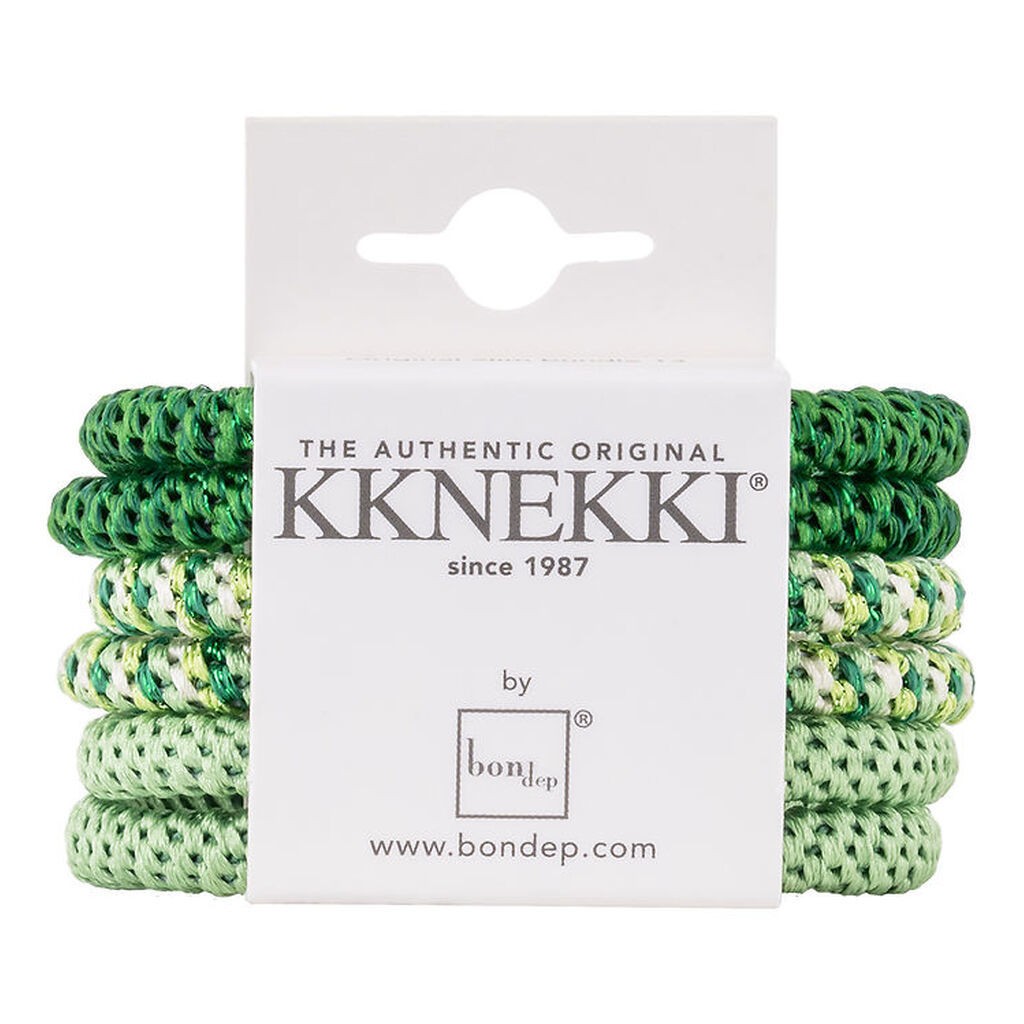 Kknekki Hårelastikker - Slim - 6-pak - Grøn