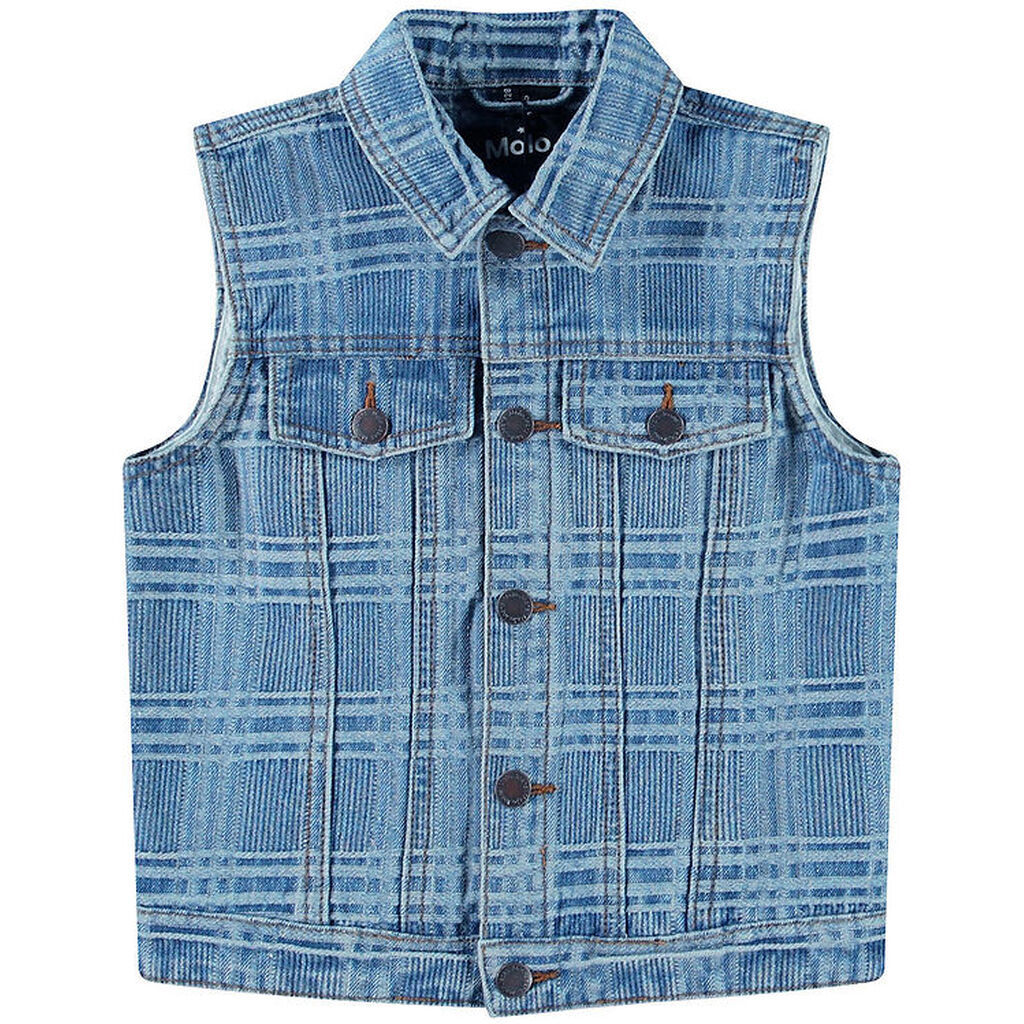 Molo Vest - Denim - Hertha - Washed Check