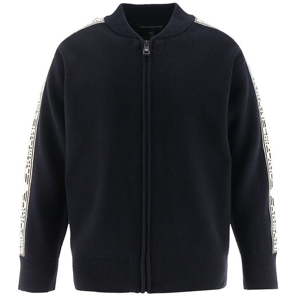 Emporio Armani Cardigan - Strik - Navy/Hvid