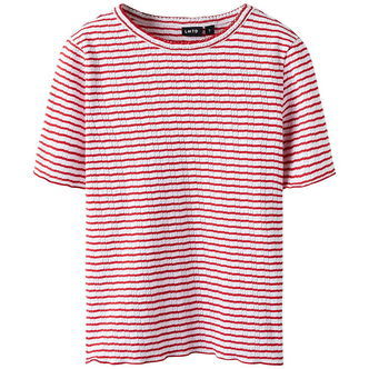 LMTD T-shirt - NlfSeher - Hibiscus/Hvid m. Hulmønster