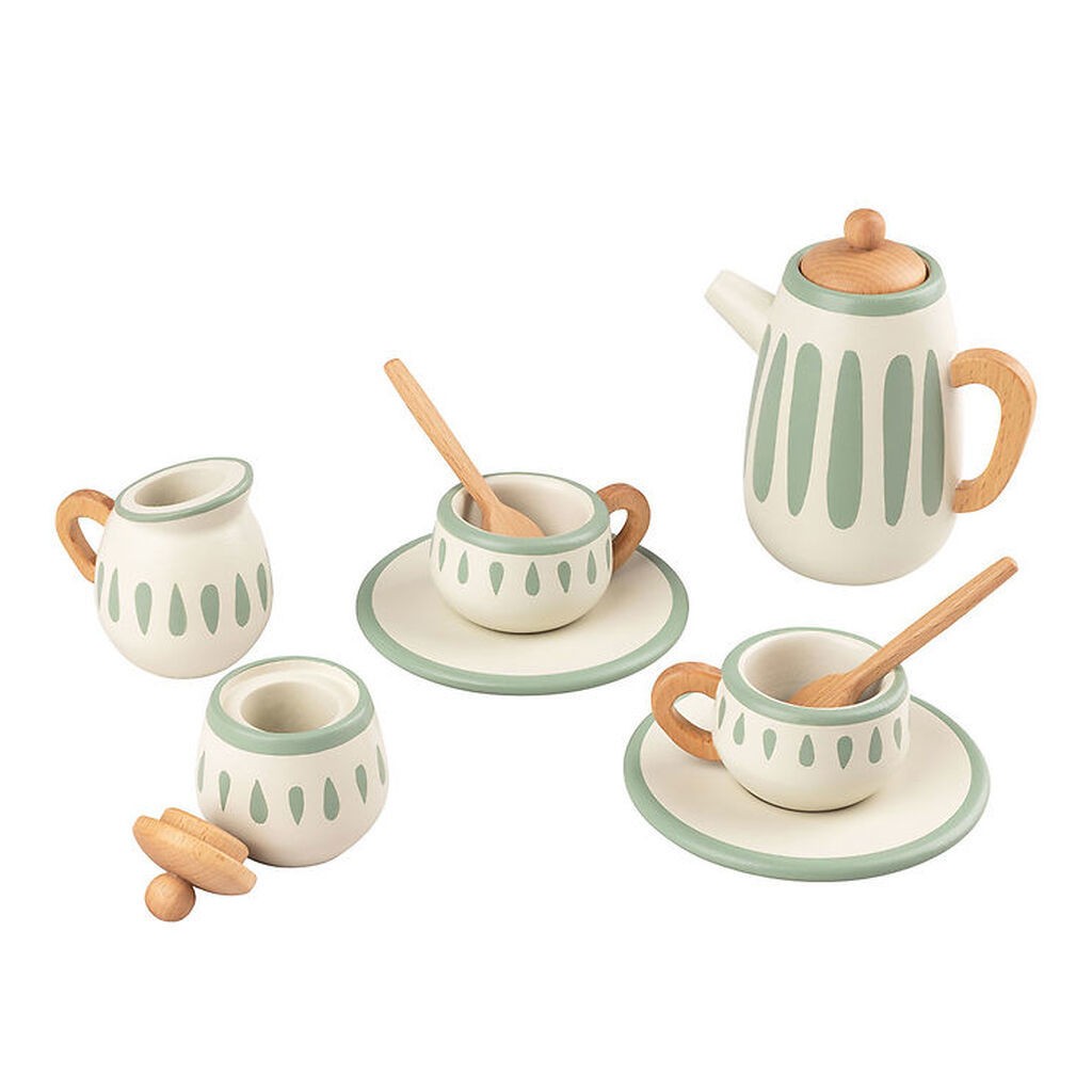 Sebra Lege Te-sæt - Træ - Classic White/Sage