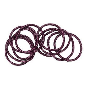 Little Wonders Hårelastikker - Rosa - 10-Pak - Dark Purple Glitt