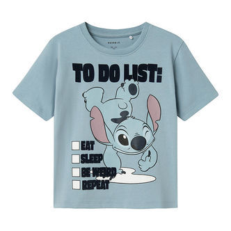 Name It T-shirt - NmmJudd - Stitch - Dusty Blue