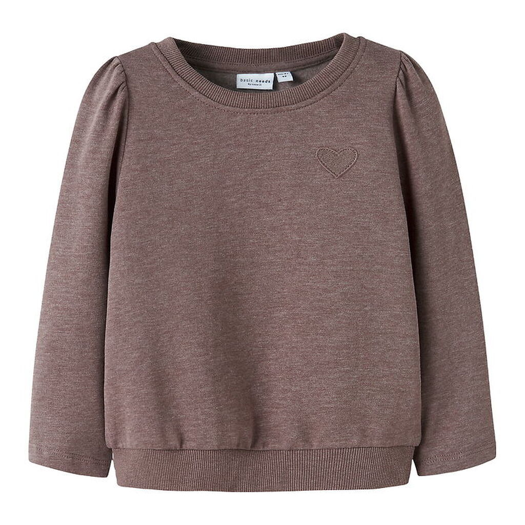 Name It Sweatshirt - NmfVima - Peppercorn/Heart Embroidery