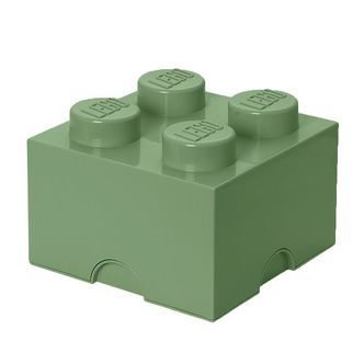 LEGOÂ® Storage Opbevaringsboks - 4 Knopper - 25x25x18 - Støvet Gr