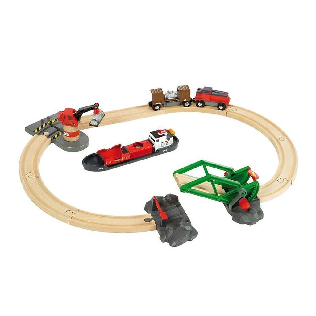 BRIO Togbane Havnesæt - 16 dele - Rød 33061