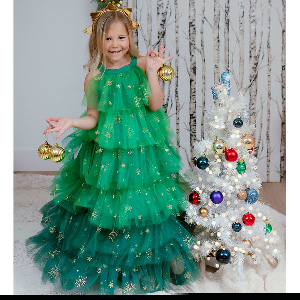 Great Pretenders Udklædning - Juletræskjole - Grøn/Guld