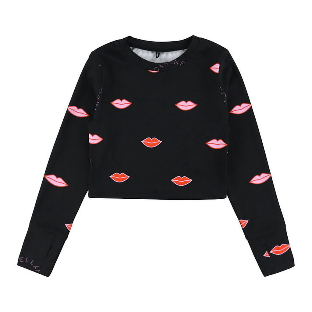 Stella McCartney Kids Badebluse - Cropped - UV50+ - Sort m. Læbe