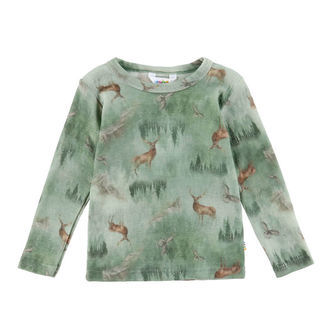 Joha Bluse - Uld - Grøn m. Skov