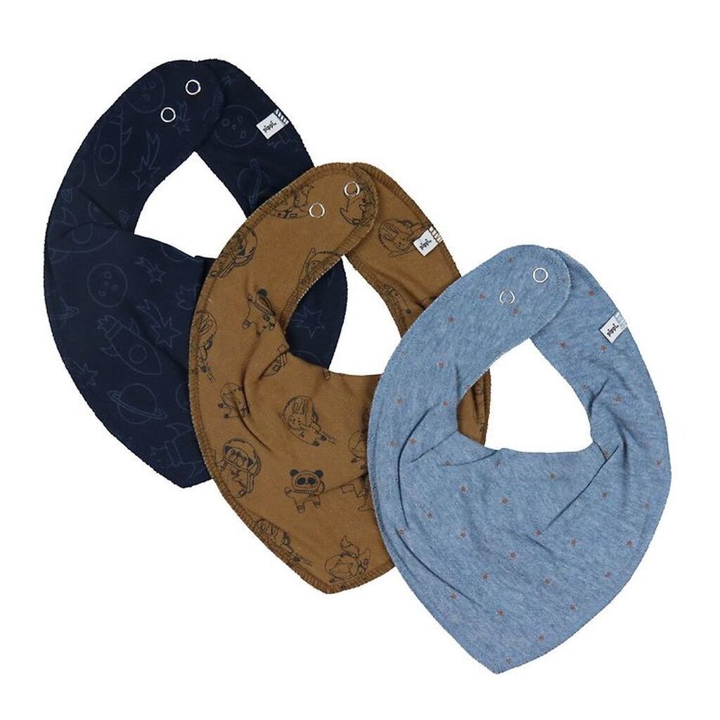 Pippi Baby Savlesmække - 3-pak - Ashley Blue