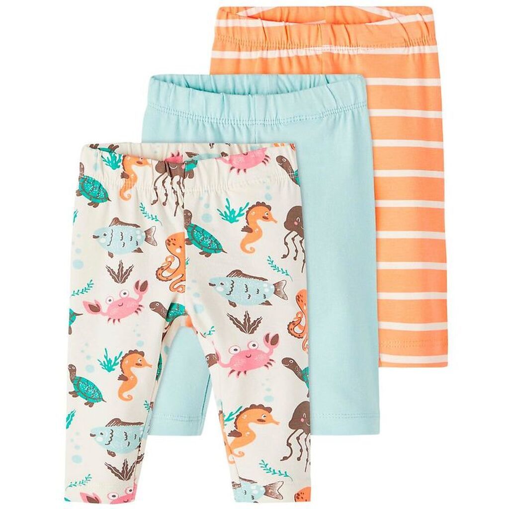 Name It Leggings - NbnOcean - 3-pak - Whitecap Gray