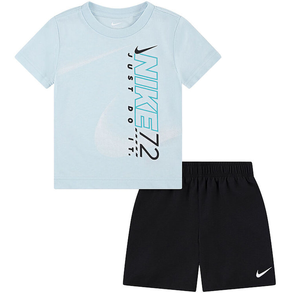 Nike Shortssæt - T-shirt/Shorts - Lyseblå/Sort
