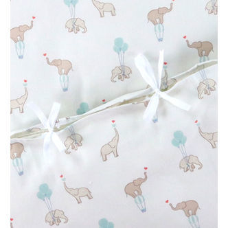 Nørgaard Madsens Sengetøj - Baby - Hvid m. Elefanter