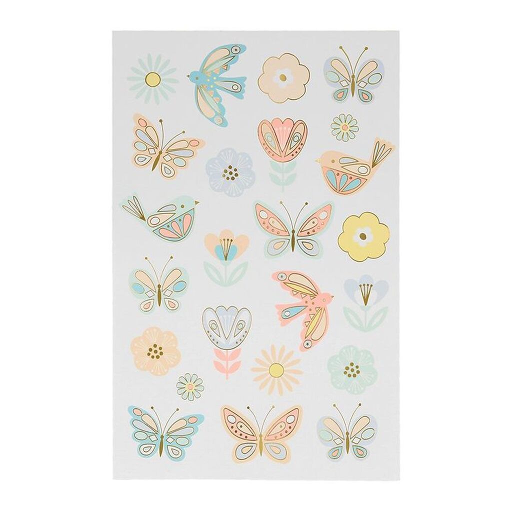 Meri Meri Tatoveringer - Birds & Butterflies Tattoo Sheet