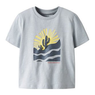 Name It T-shirt - Nmmhaldur - Pearl Blue m. Print