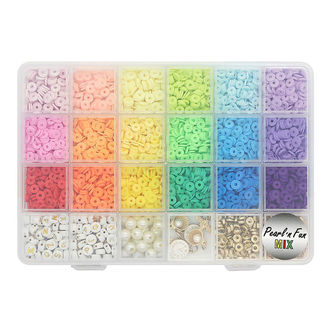 Pearl N Fun Perler - Smykkesæt - Regnbuefarvet