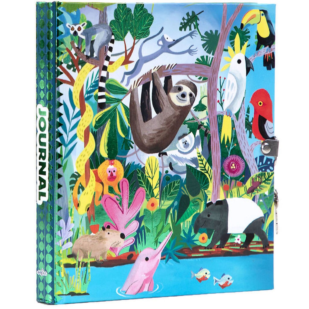 Eeboo Dagbog m. Lås - Regnskoven