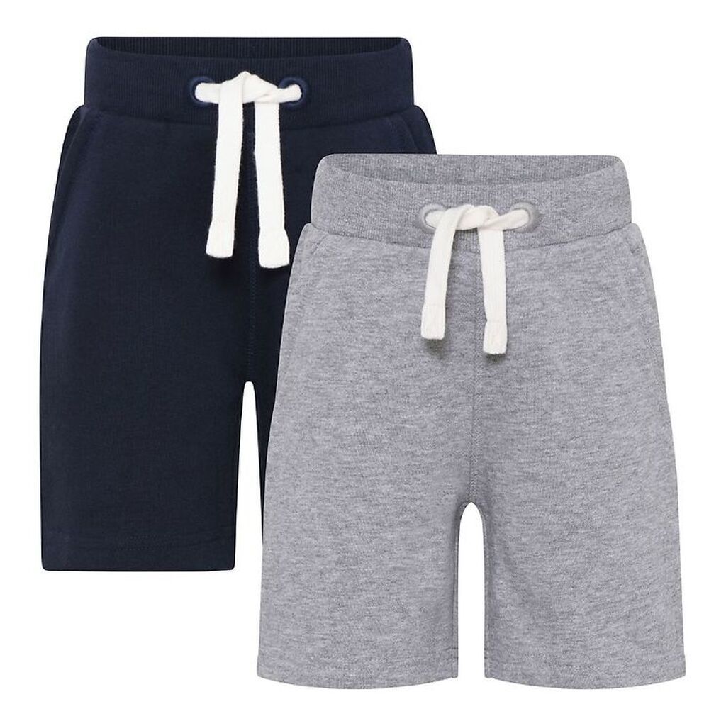 Minymo Shorts - 2-Pak - Grey Melange/Navy