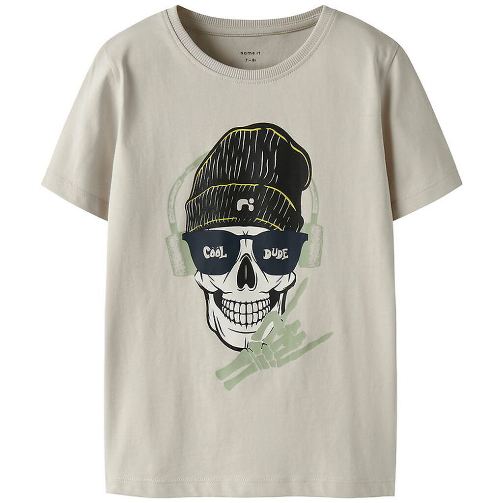 Name It T-shirt - NkmTed - Pumice Stone m. Print