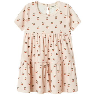 Lil Atelier Kjole - Rib - NmfLavo - Silver Peony m. Kirsebær