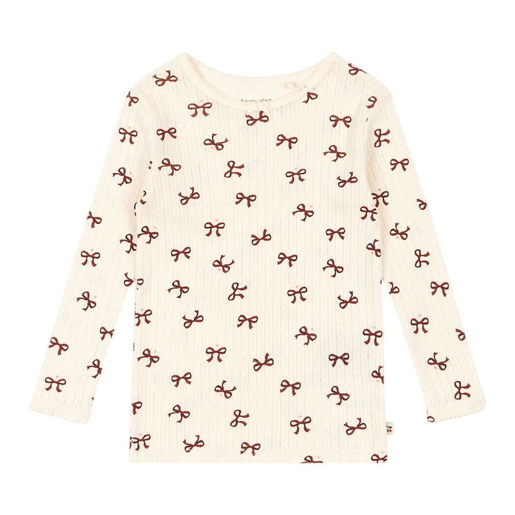 Konges Sløjd Bluse - Minnie - Bow Rouge m. Hulmønster