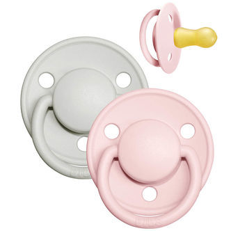 BIBS De Lux Sutter - 2-pak - Str. 2 - Rund - Haze/Blossom