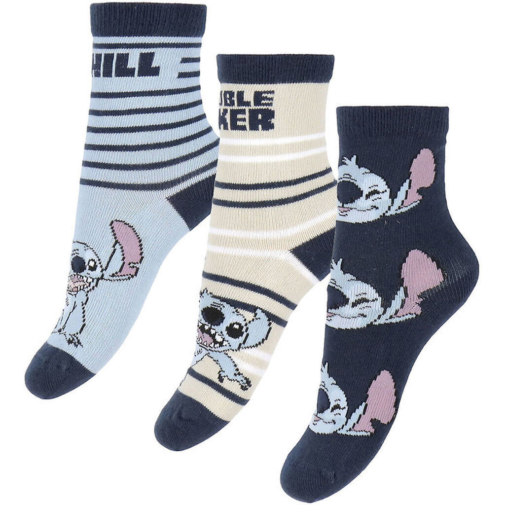 Name It Strømper - 3-pak - NmmJermaine - Stitch - Dusty Blue
