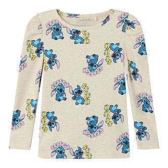Name It Bluse - Rib - NmfFora - Stitch - Peyote Melange m. Print