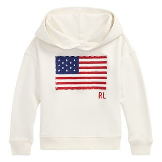 Polo Ralph Lauren Hættetrøje - Hvid m. Flag