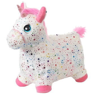 Krea Hoppedyr - Hop & Bounce Plush Unicorn m. Pink Hår