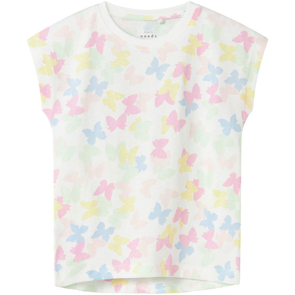 Name It T-shirt - NmfVigga - Bright White/Butterflies
