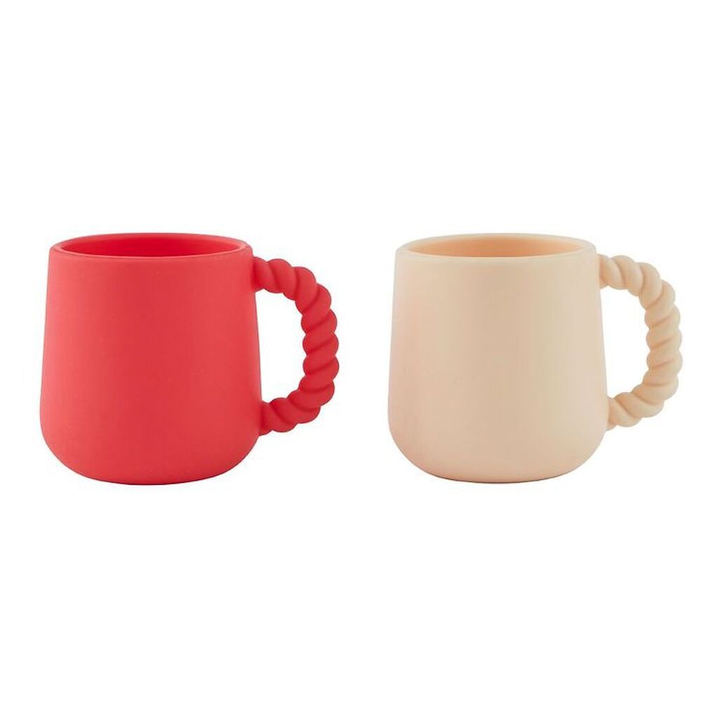 OYOY Kopper - 2-pak - Mellow - Silikone - Cherry Red/Vanilla