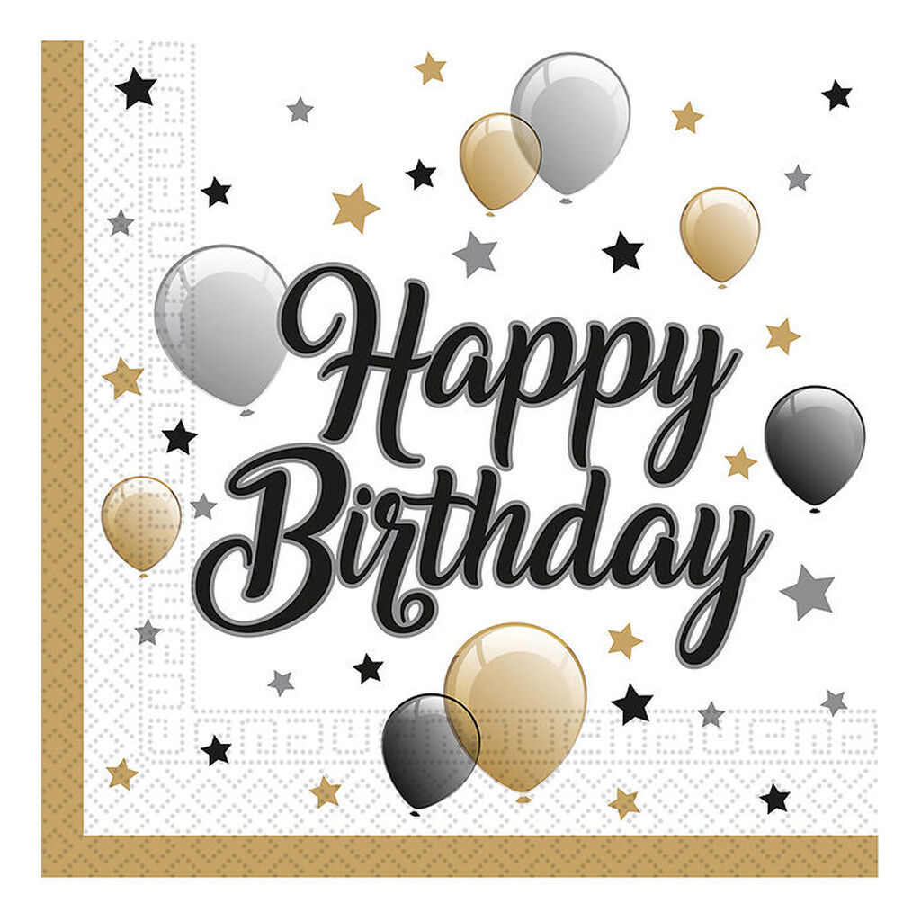 Decorata Party Servietter - 20-pak - 33x33 cm - Milestone Happy