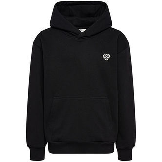 Hummel Hættetrøje - hmlJR Loose Hoodie - Sort m. Logo
